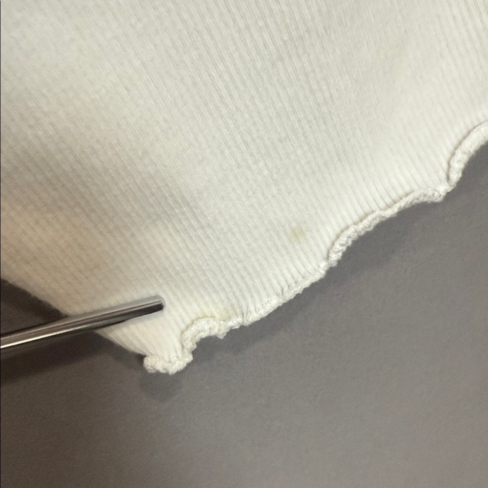 💜 Riley & Rae White Ribbed Cardigan Top XL Button Front Cropped - Picture 9 of 10